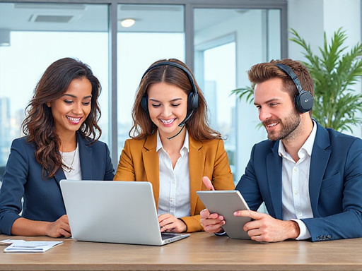 Support team helping customer