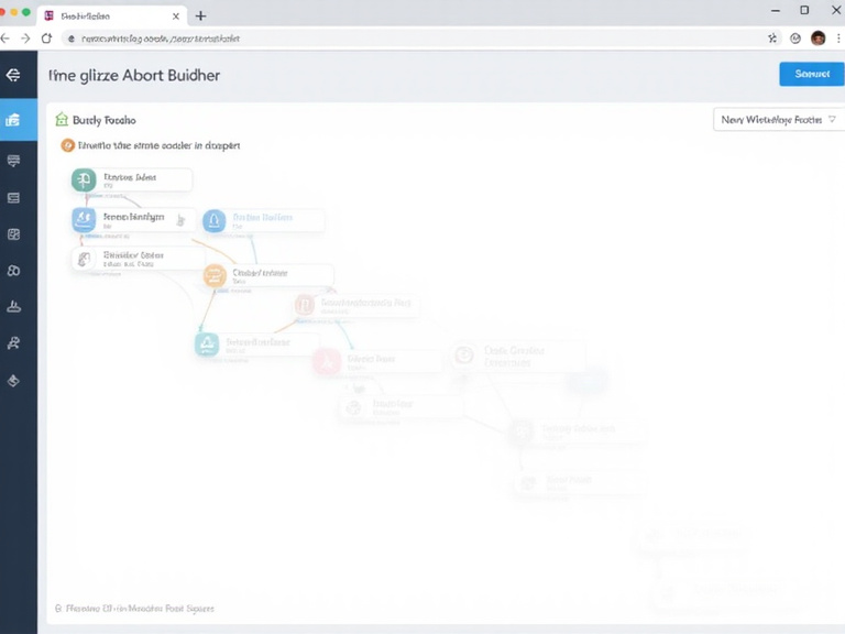 Workflow builder interface showing nodes and connections